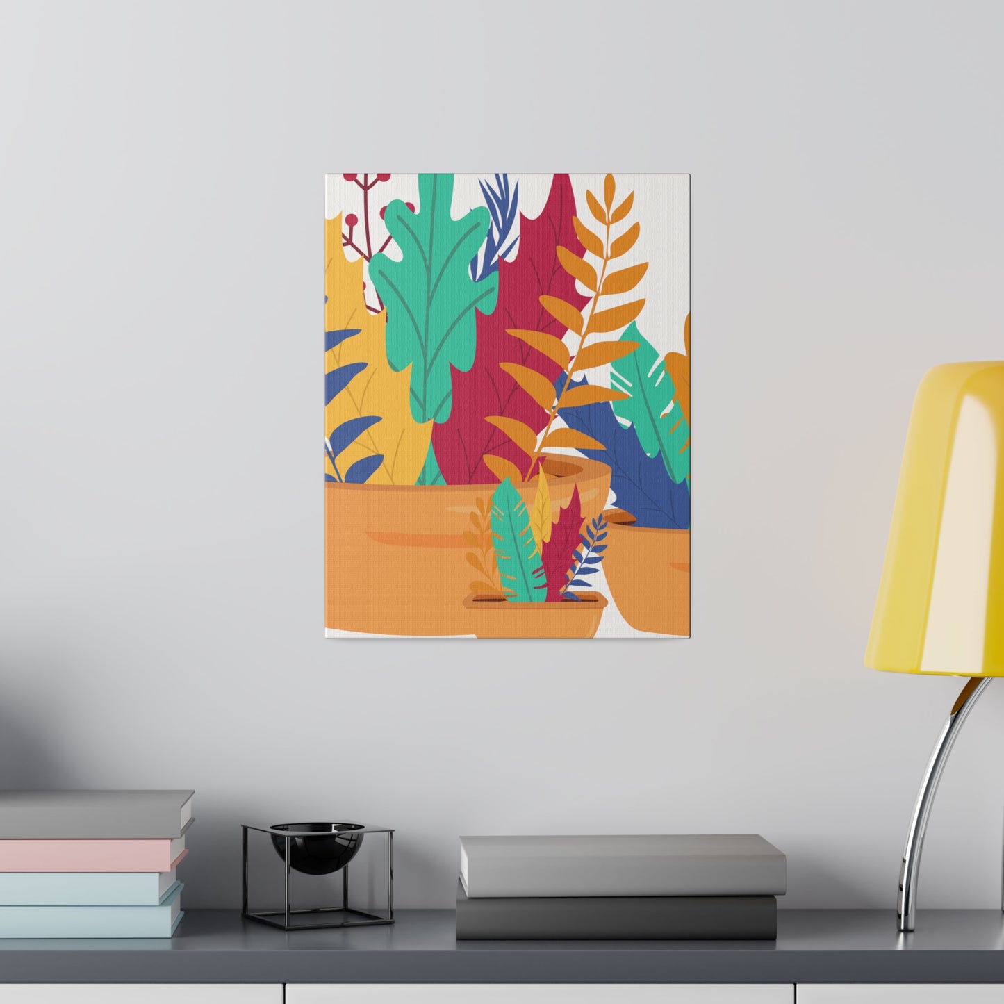Botanical Plants in Vase Canvas Wall Art Home Decor, Stretched canvas Print