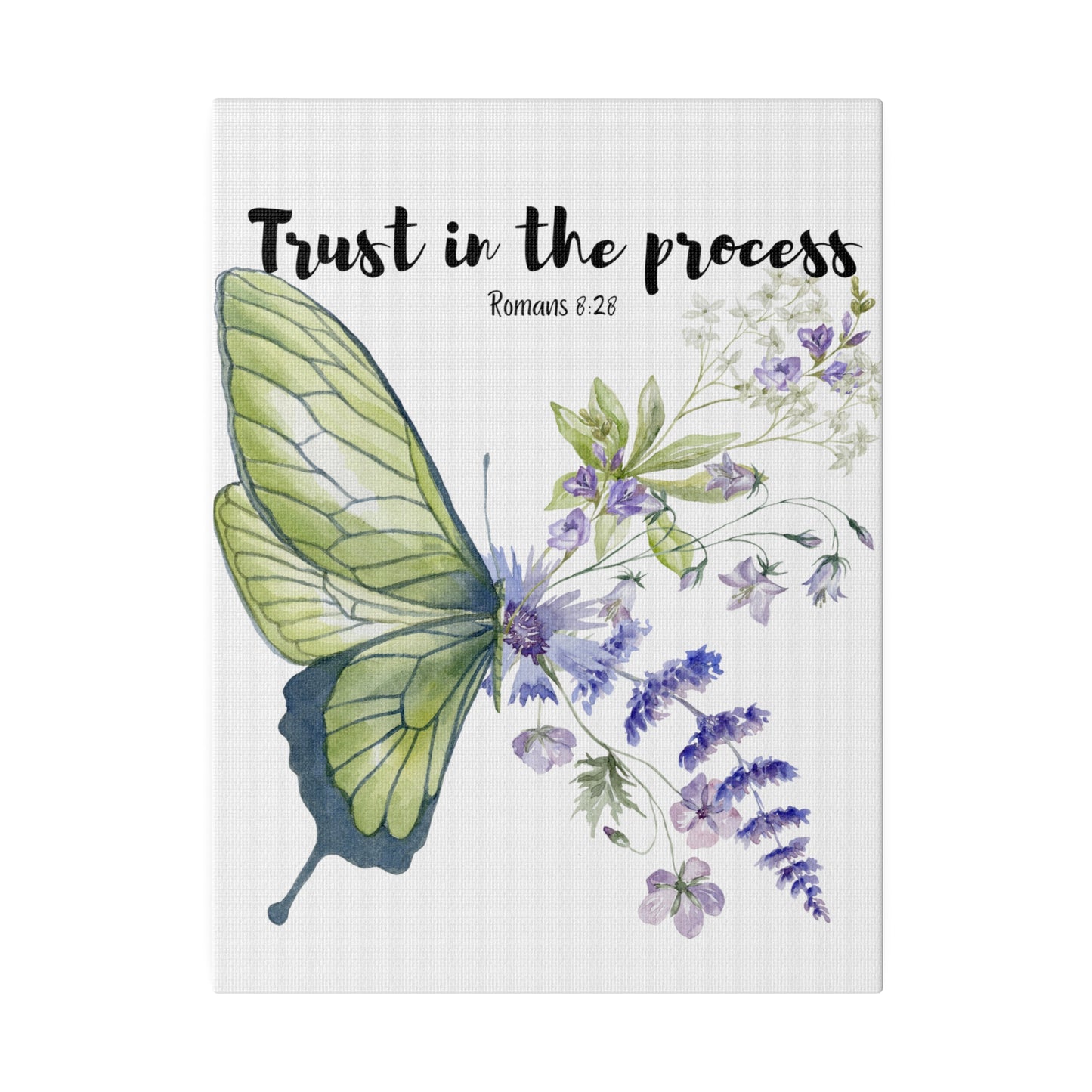 Trust in the process Inspirational Botanical Wall Art Stretched Canvas
