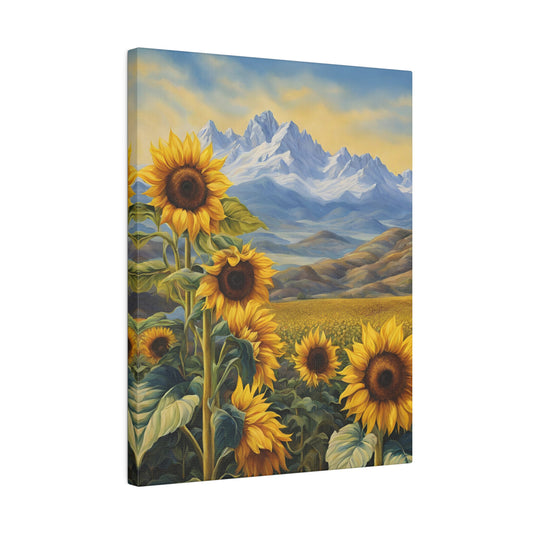 Girasoles Landscape Wall Art Canvas Print, Botanical Wall Art, Stretched