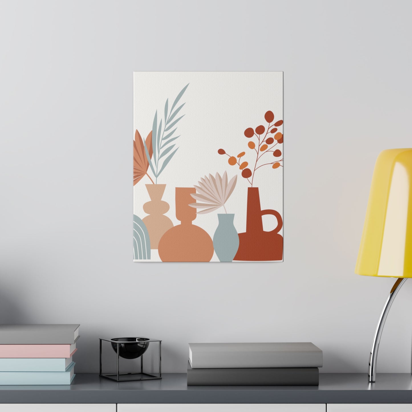 Modern Styled Botanical Wall Art, Matte Canvas Wall Art, Stretched, 0.75"