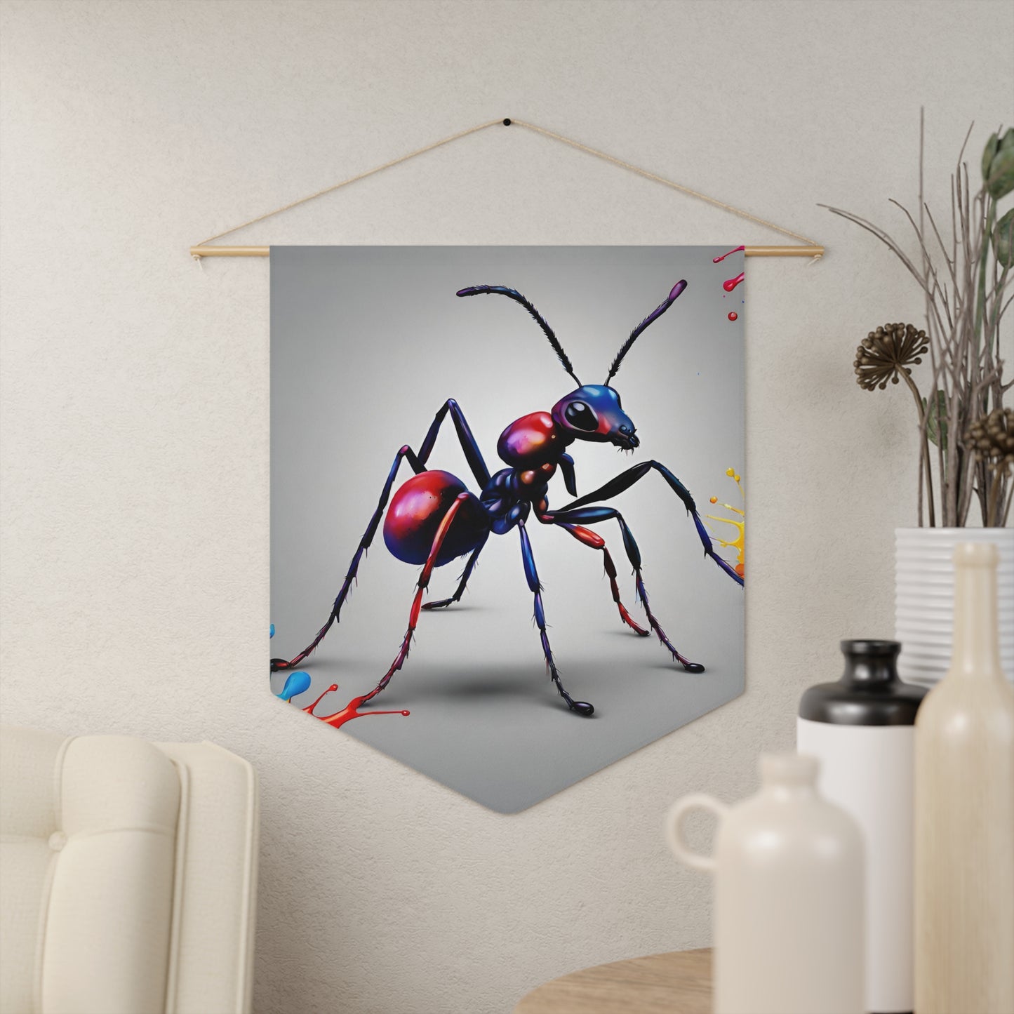 Colorful Ant Pennant wall art for home decor
