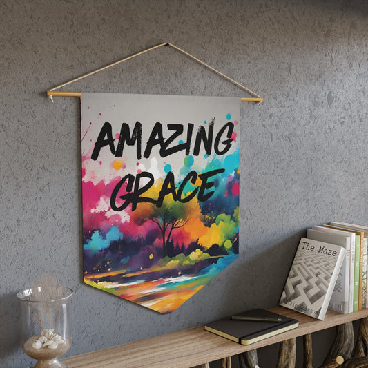 Colorful Amazing Grace Lanscape. Pennant wall art for home decor