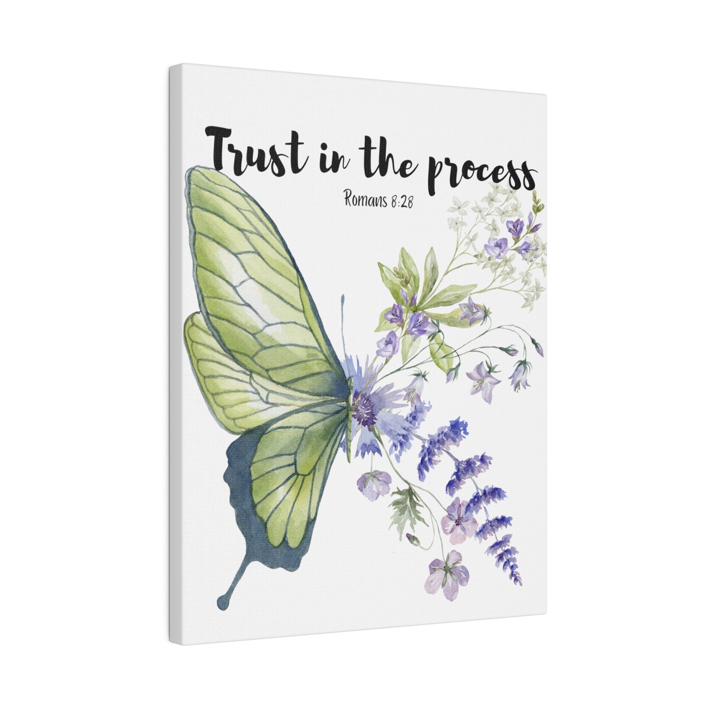 Trust in the process Inspirational Botanical Wall Art Stretched Canvas