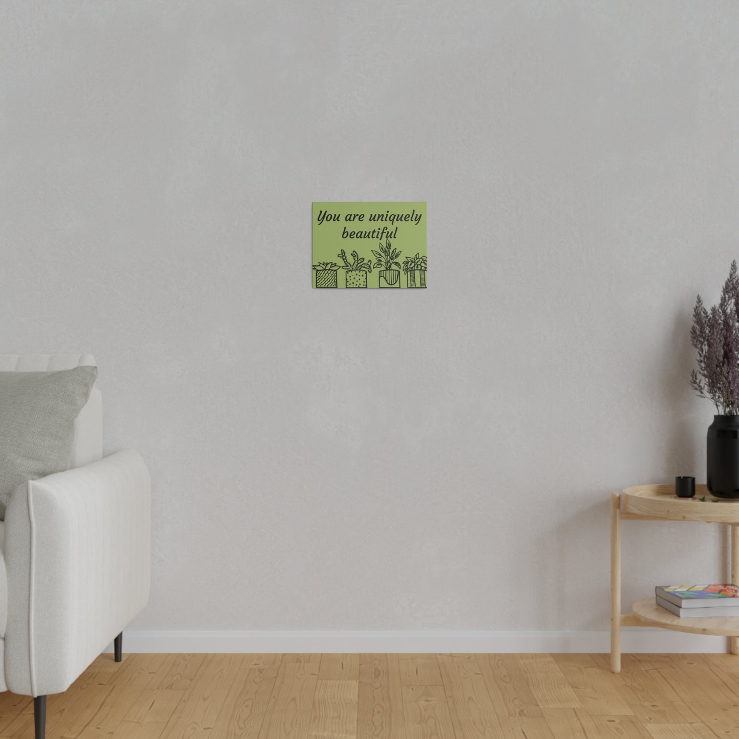 Minimalist Potted Plants Canvas Wall Art, Botanical Wall Art, Stretched