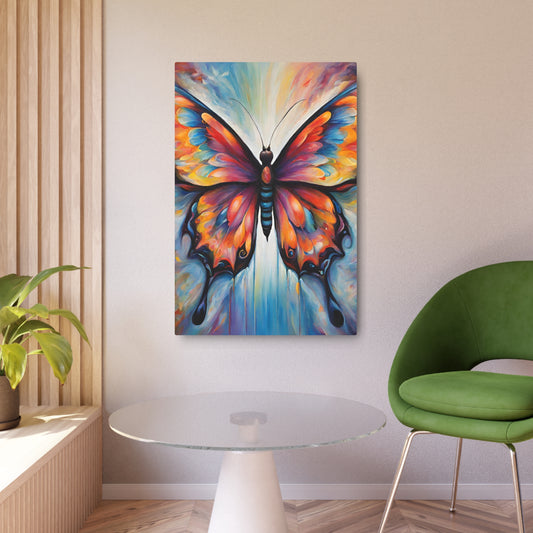 Metal Wall Art Decor featuring a Colorful Butterfly. Mounting tools included. Versatile Home Decor.