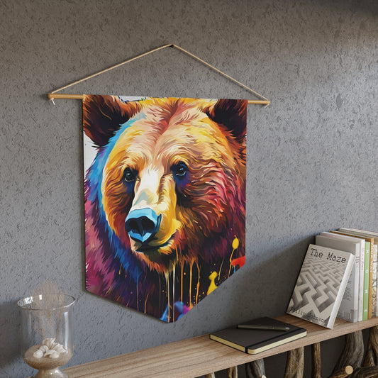 Colorful Bear. Pennant wall art for home decor