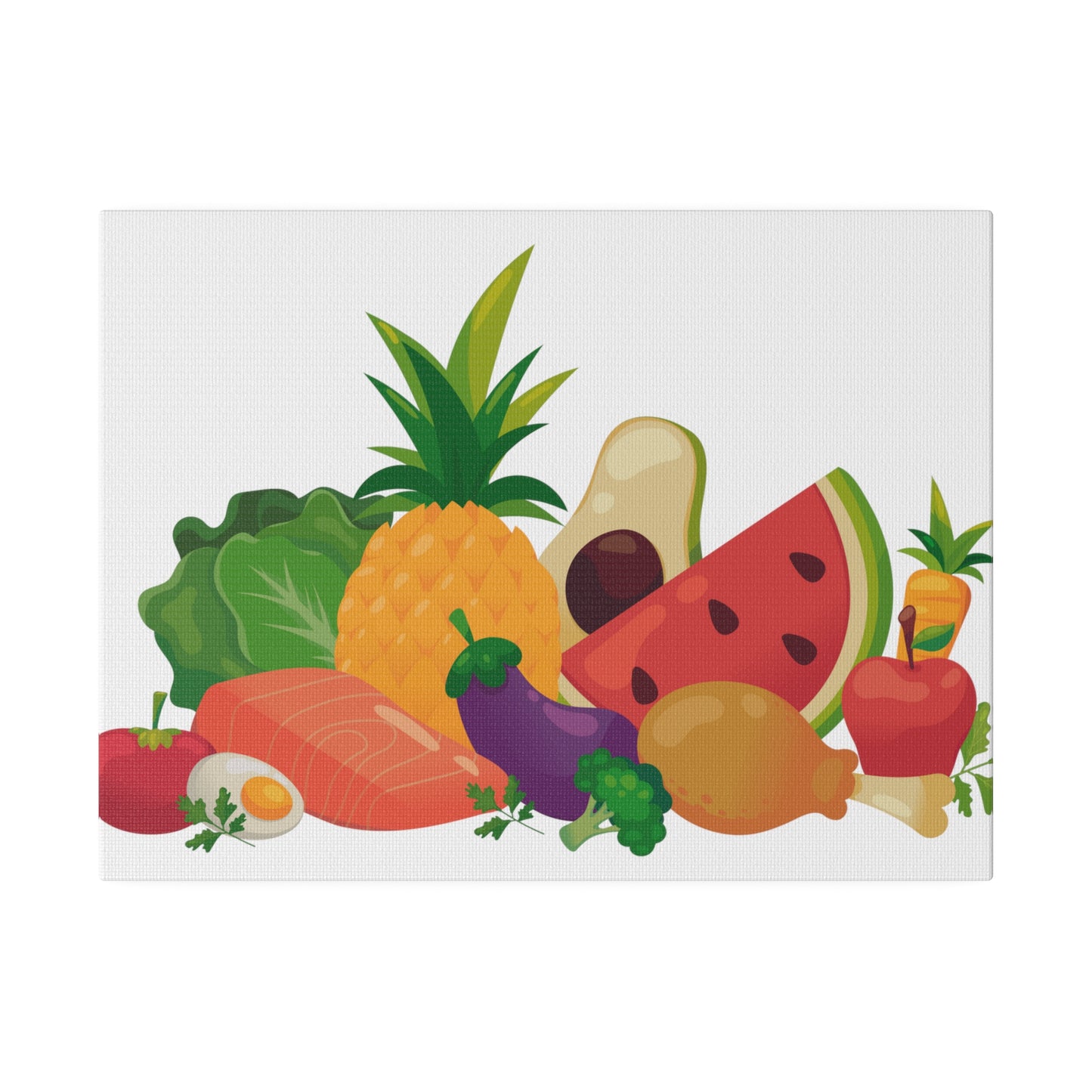 Fruits and Vegetables Kitchen Wall Art, Canvas, Stretched, 0.75"