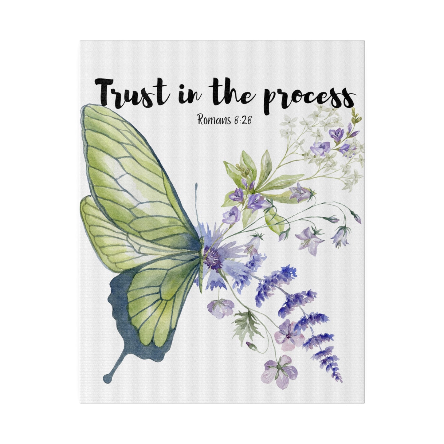 Trust in the process Inspirational Botanical Wall Art Stretched Canvas