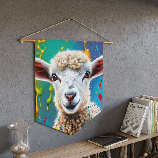 Colorful Lamb Pennant wall art for home decor