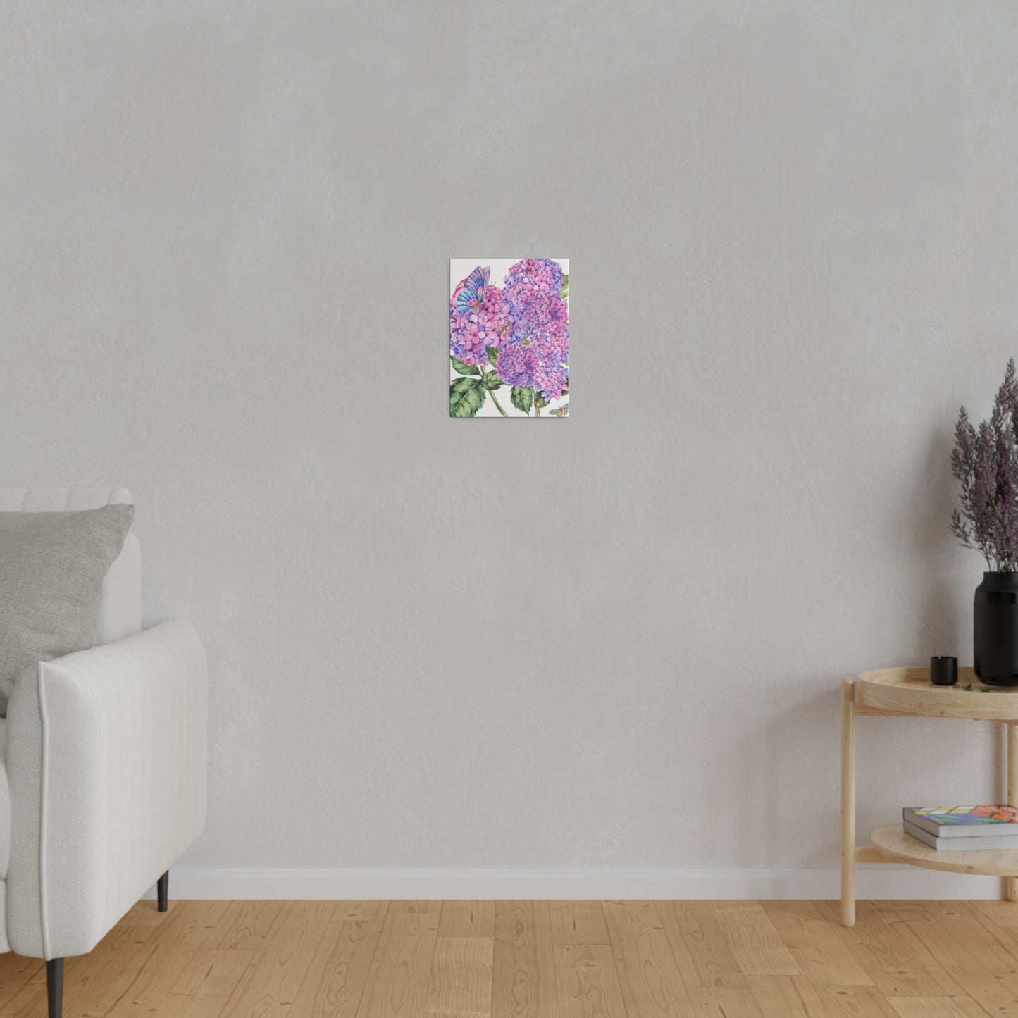 Violet Hydrangeas Botanical Wall Art Matte Canvas, Stretched, 0.75"