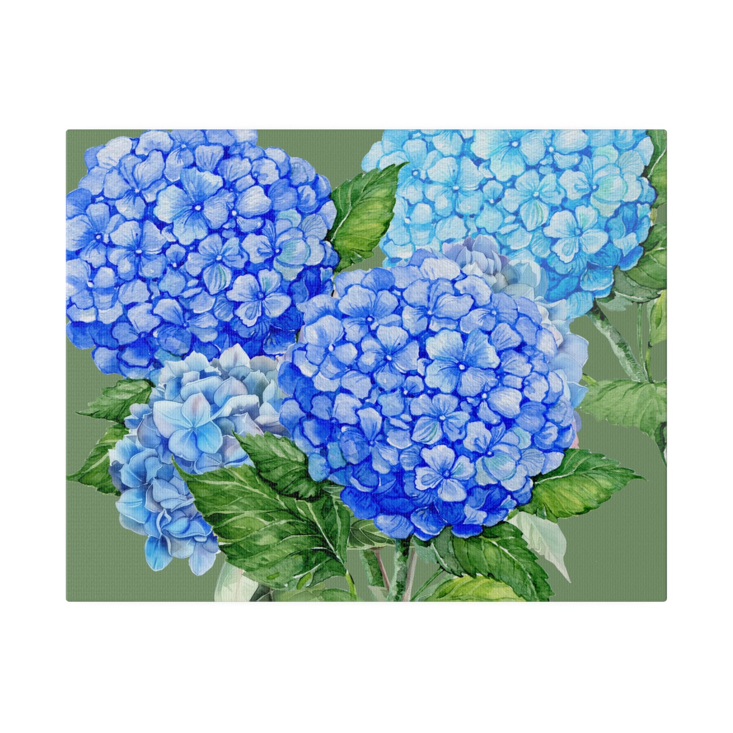 Botanical Wall Art, Blue Flowers Canvas Wall Art, Stretched, 0.75"
