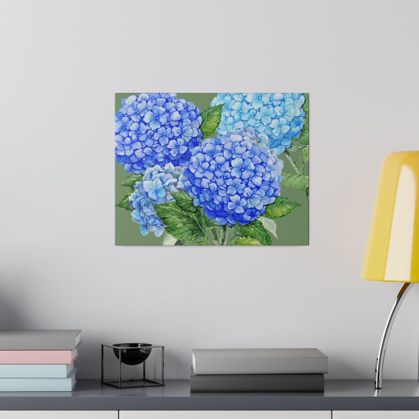 Botanical Wall Art, Blue Flowers Canvas Wall Art, Stretched, 0.75"