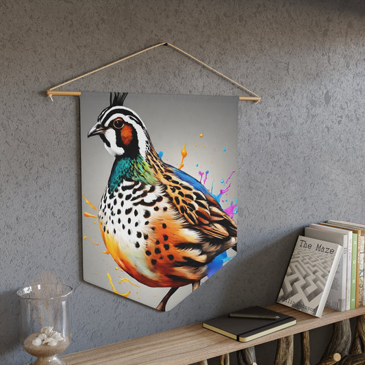 Colorful Quail. Pennant wall art for home decor