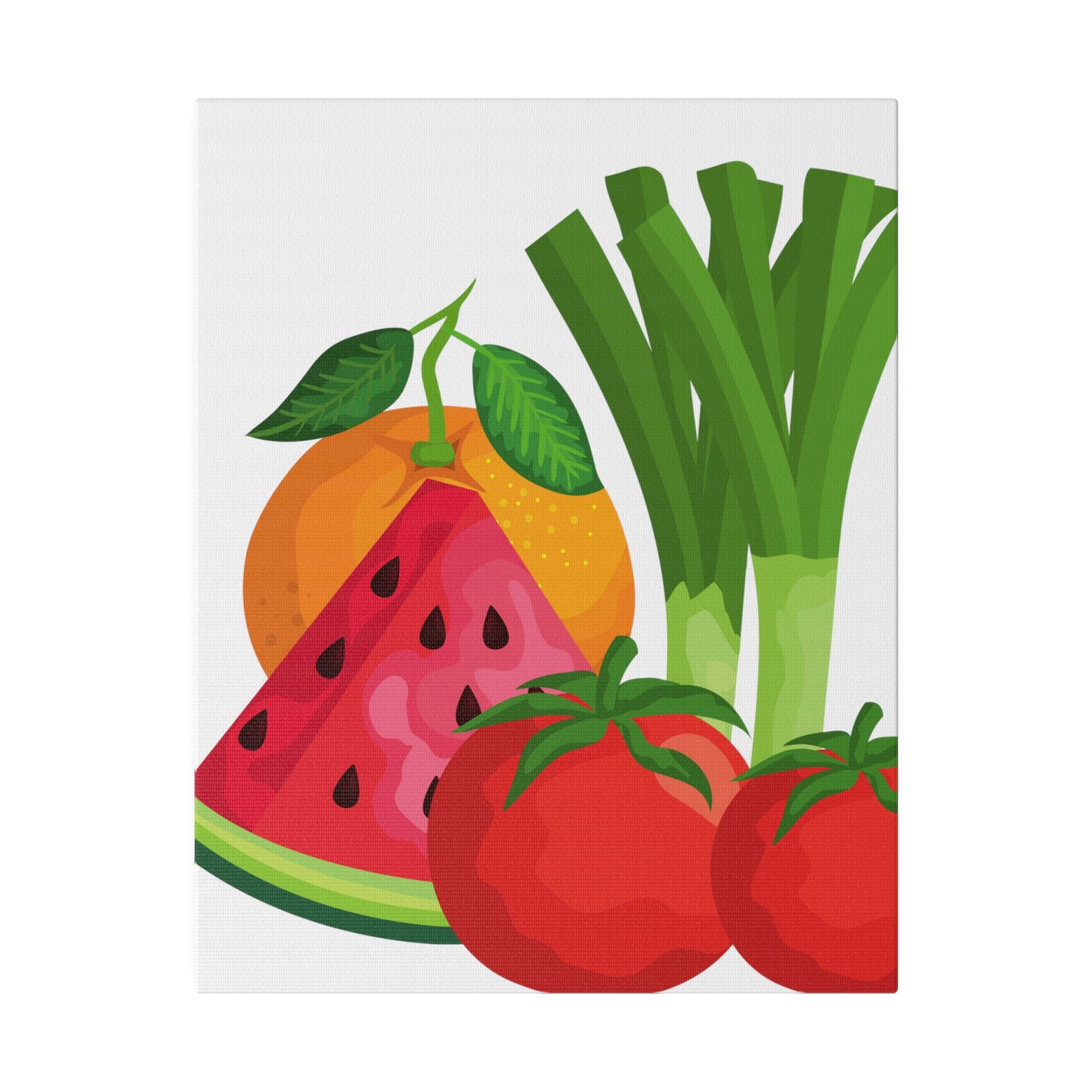 Fruits and Vegetables Kitchen Wall Art, Canvas, Stretched, 0.75"