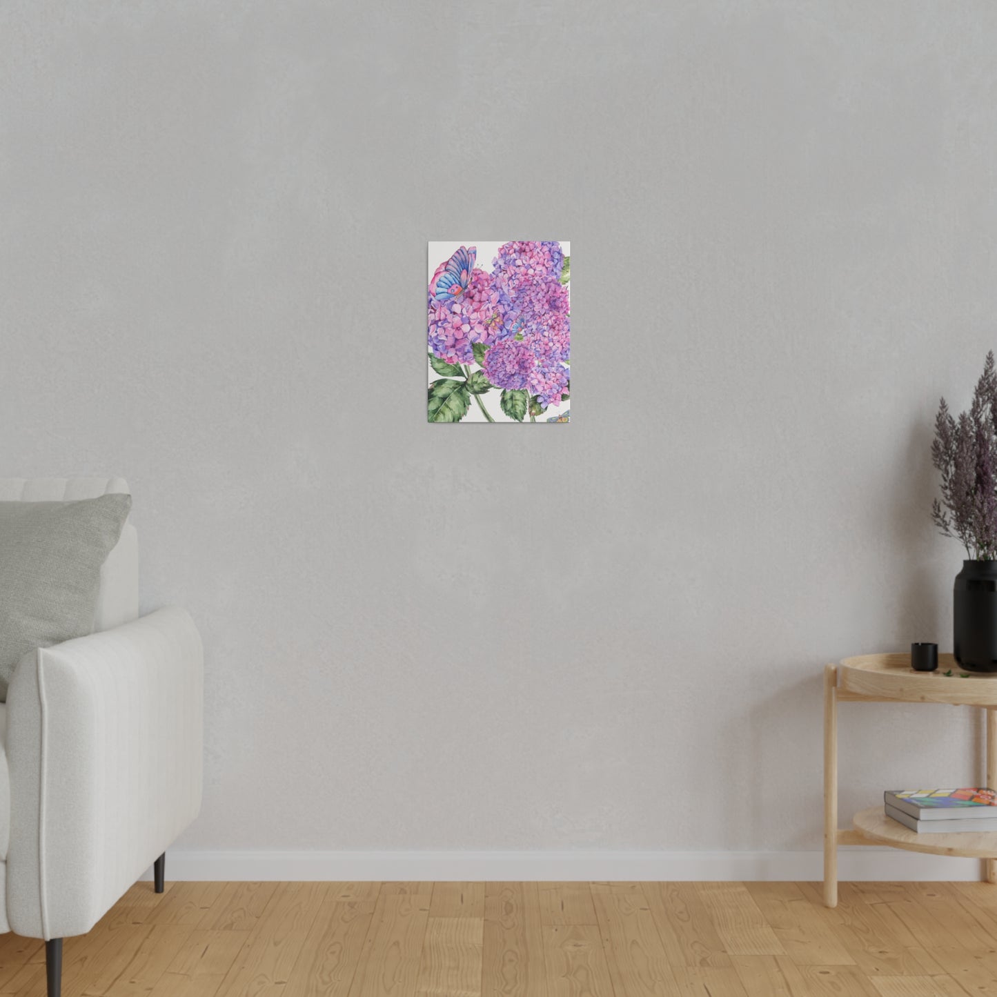 Violet Hydrangeas Botanical Wall Art Matte Canvas, Stretched, 0.75"