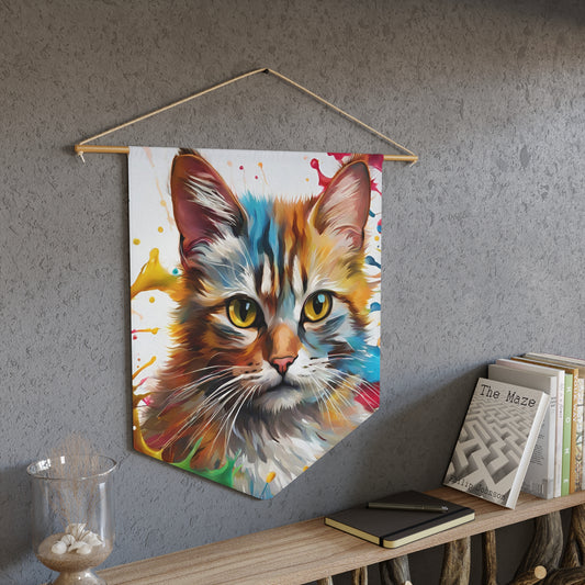 Colorful Cat. Pennant wall art for home decor