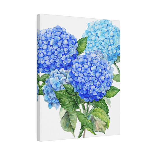 Violet Hydrangea Flowers Botanical Wall Art, Stretched Canvas Wall Art
