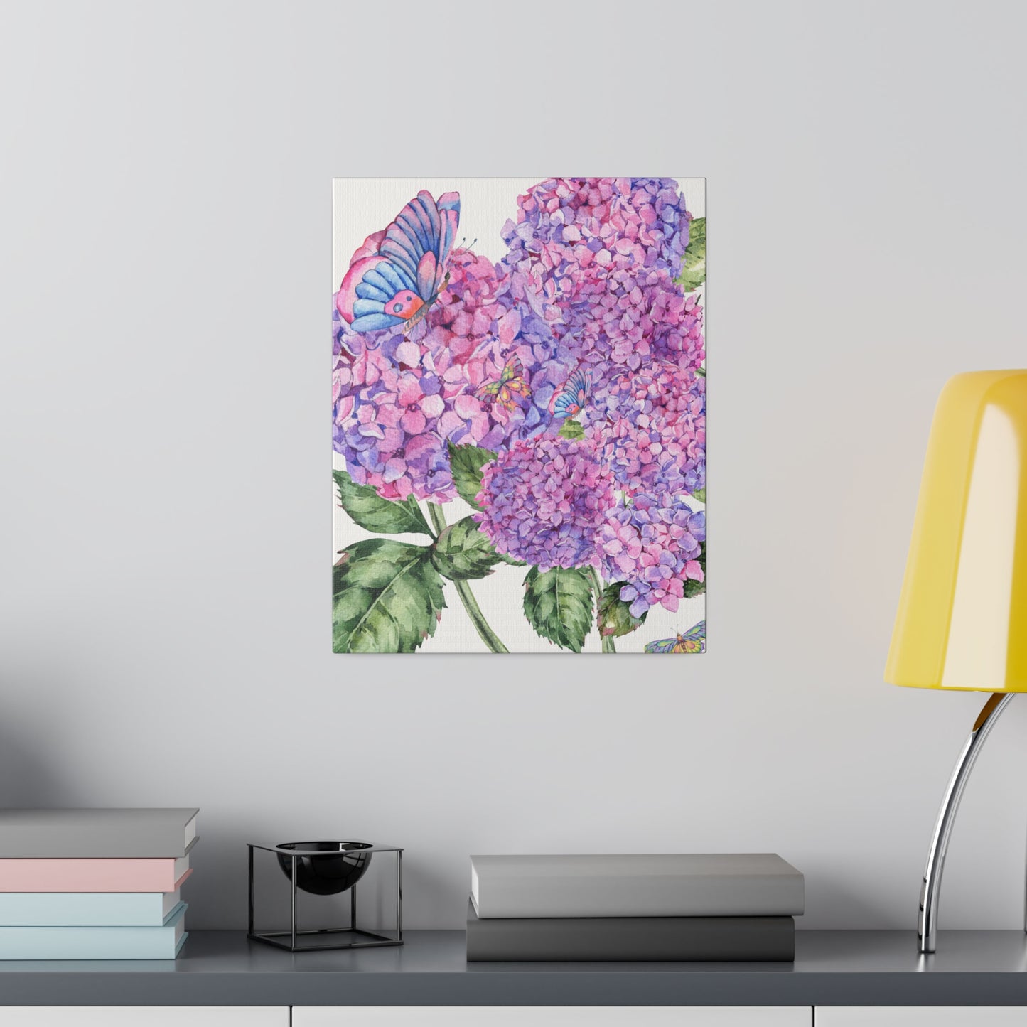 Violet Hydrangeas Botanical Wall Art Matte Canvas, Stretched, 0.75"