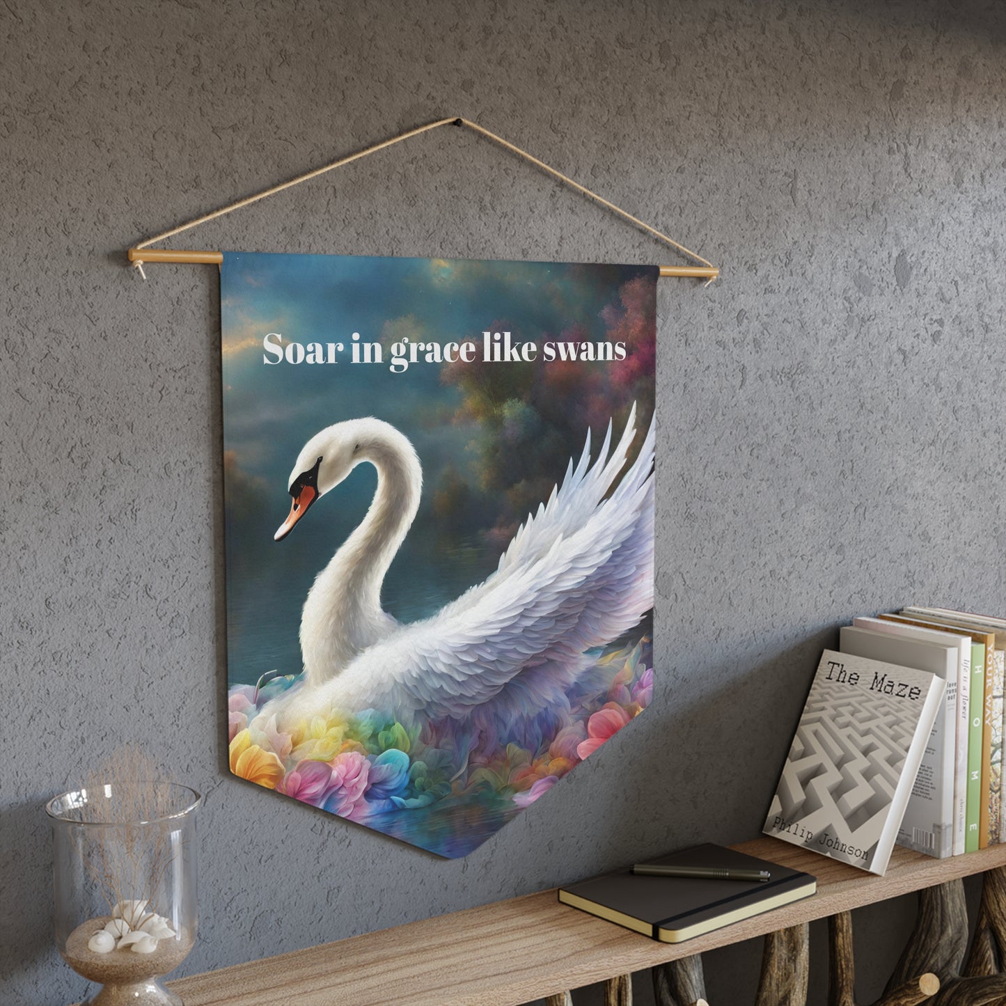 Soar in faith, like eagles. Pennant wall art for home decor