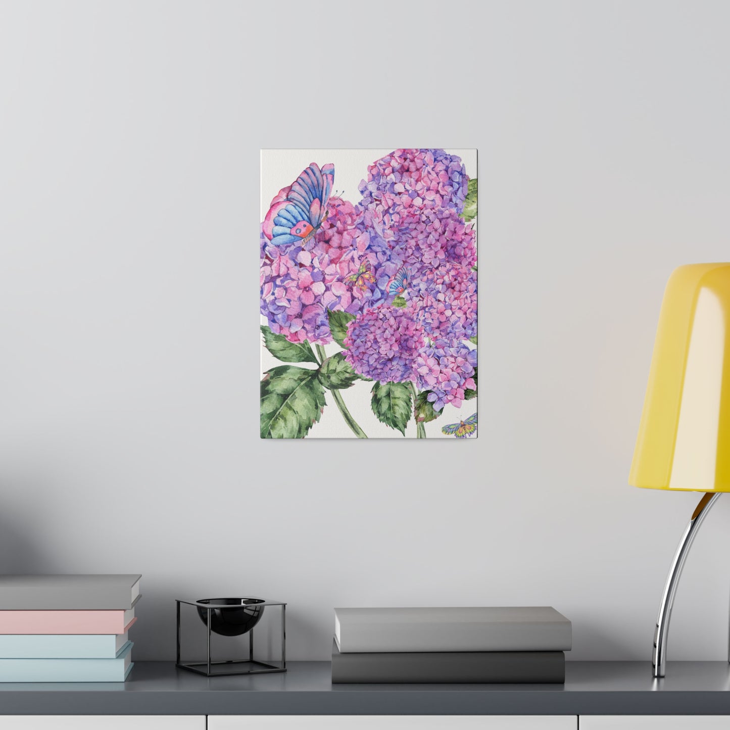 Violet Hydrangeas Botanical Wall Art Matte Canvas, Stretched, 0.75"