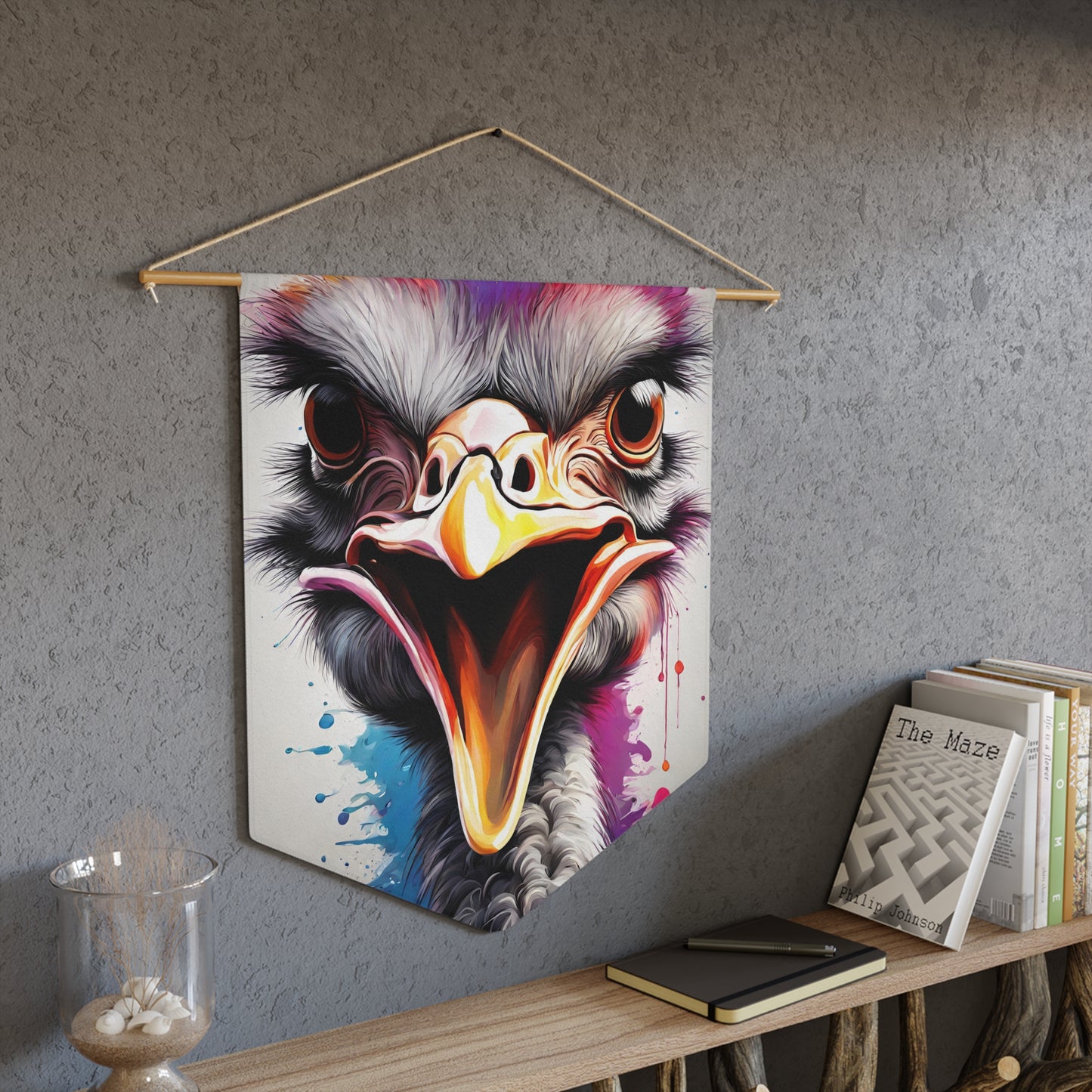 Ostrich Pennant Wall art home decor