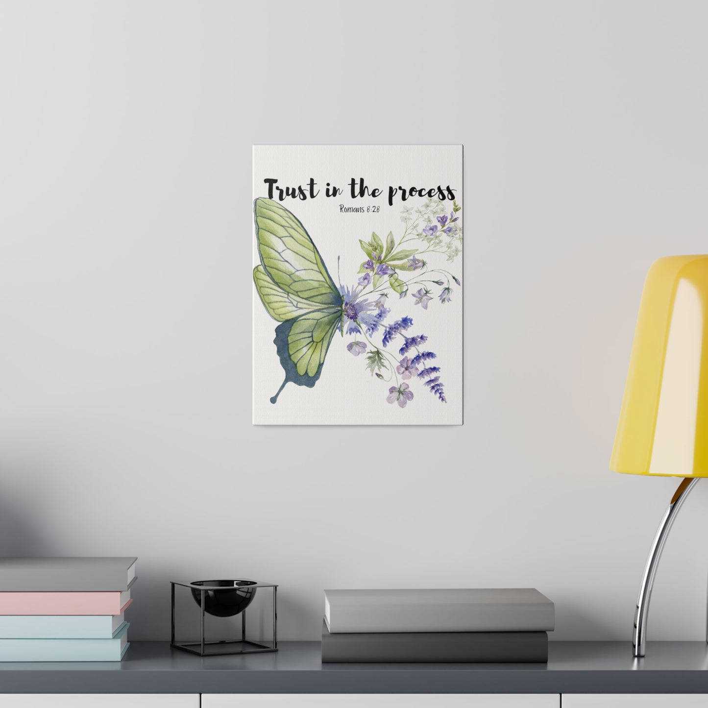 Trust in the process Inspirational Botanical Wall Art Stretched Canvas