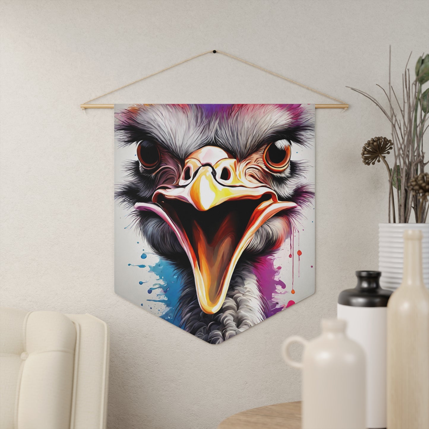 Ostrich Pennant Wall art home decor