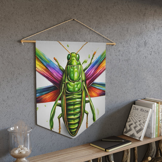 Pennant Art Decor featuring a Colorful Locust. Versatile Home Decor.