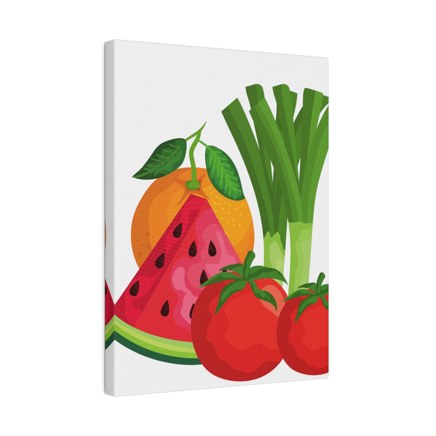 Fruits and Vegetables Kitchen Wall Art, Canvas, Stretched, 0.75"