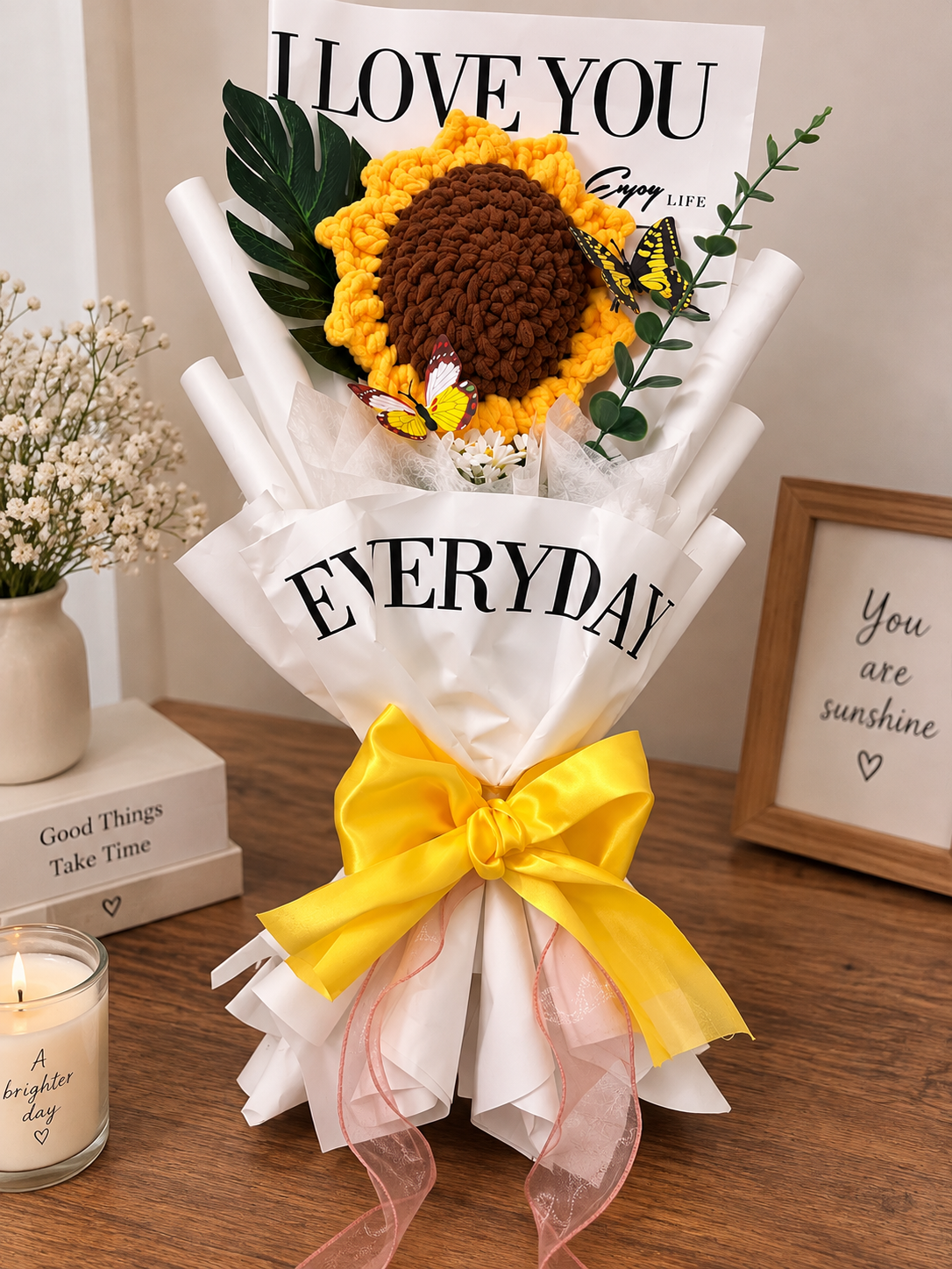Everyday Sunshine – Handmade Plush Sunflower Bouquet