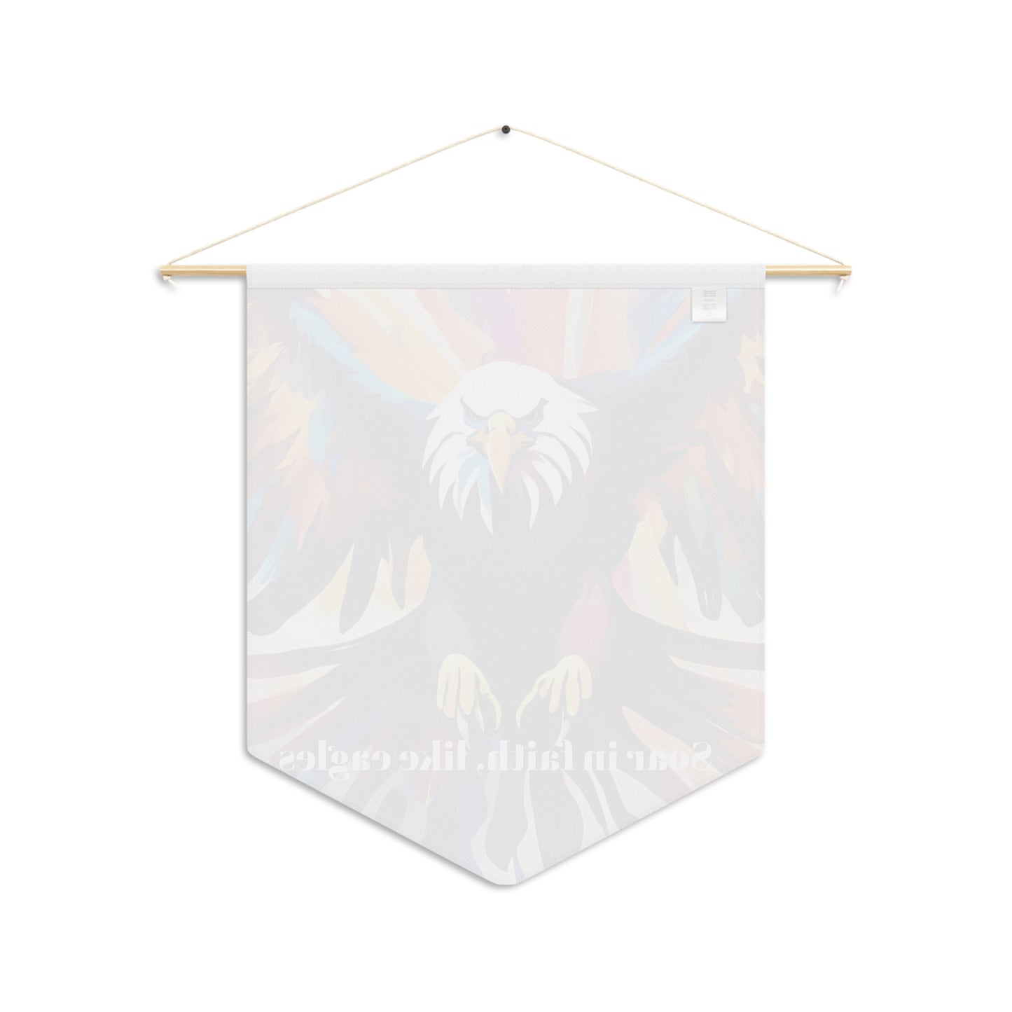 Soar in faith, like eagles. Pennant wall art for home decor