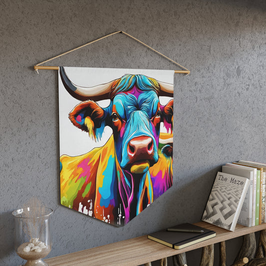 Colorful Oxen and Cattle. Pennant wall art for home decor