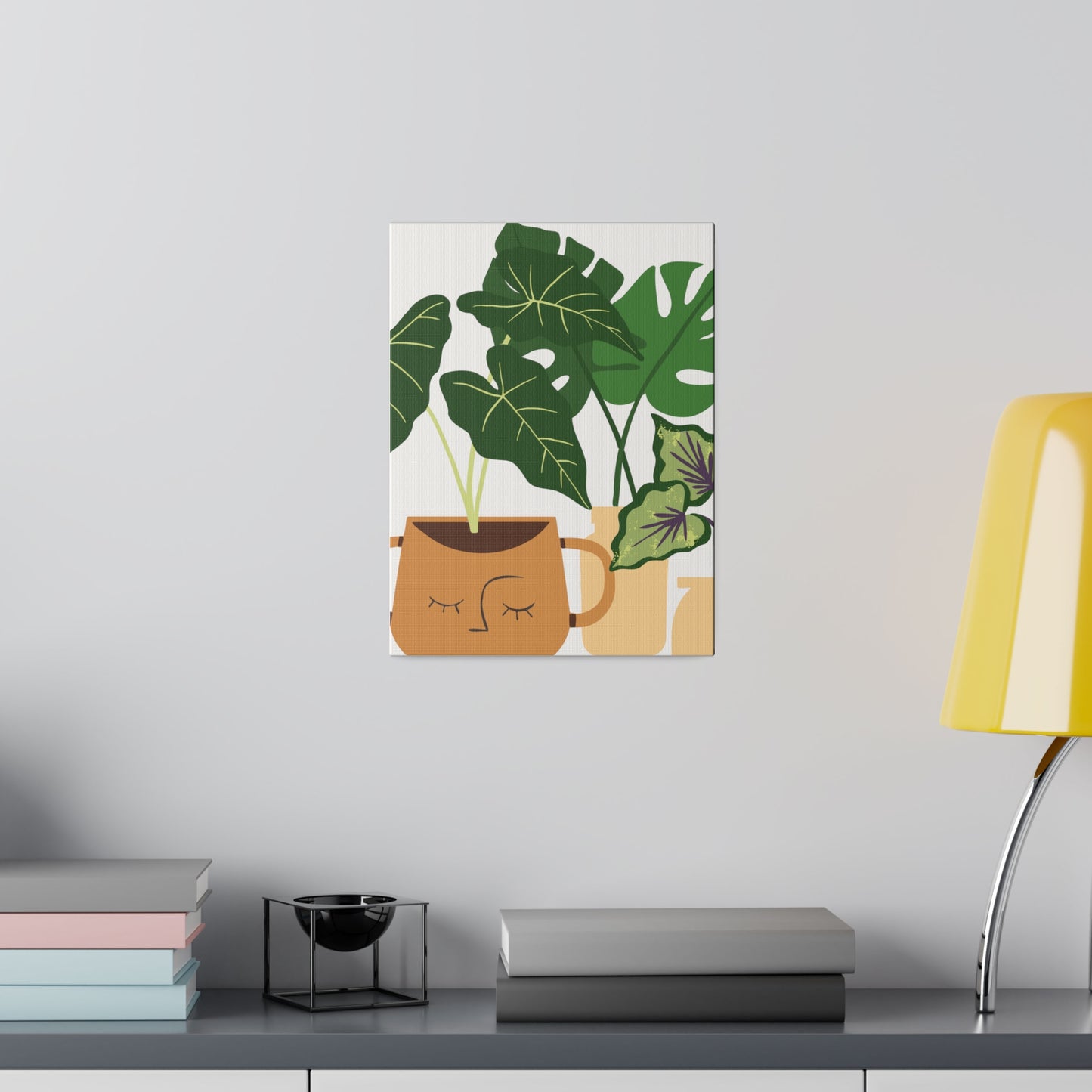 Happy Face Botanical Wall Art Matte Canvas, Stretched, 0.75"