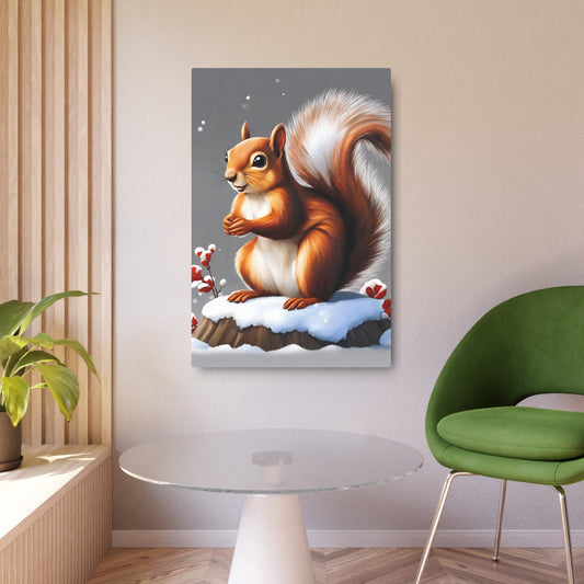 Metal Wall Art Decor featuring a Colorful Squirrel. Mounting tools included. Versatile Home Decor.