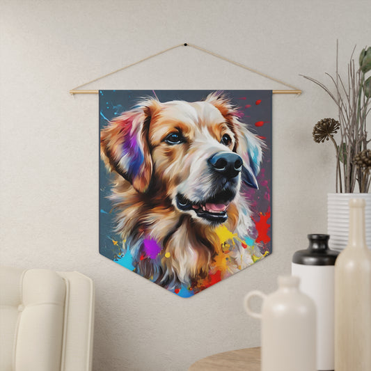 Colorful Dog Pennant wall art for home decor