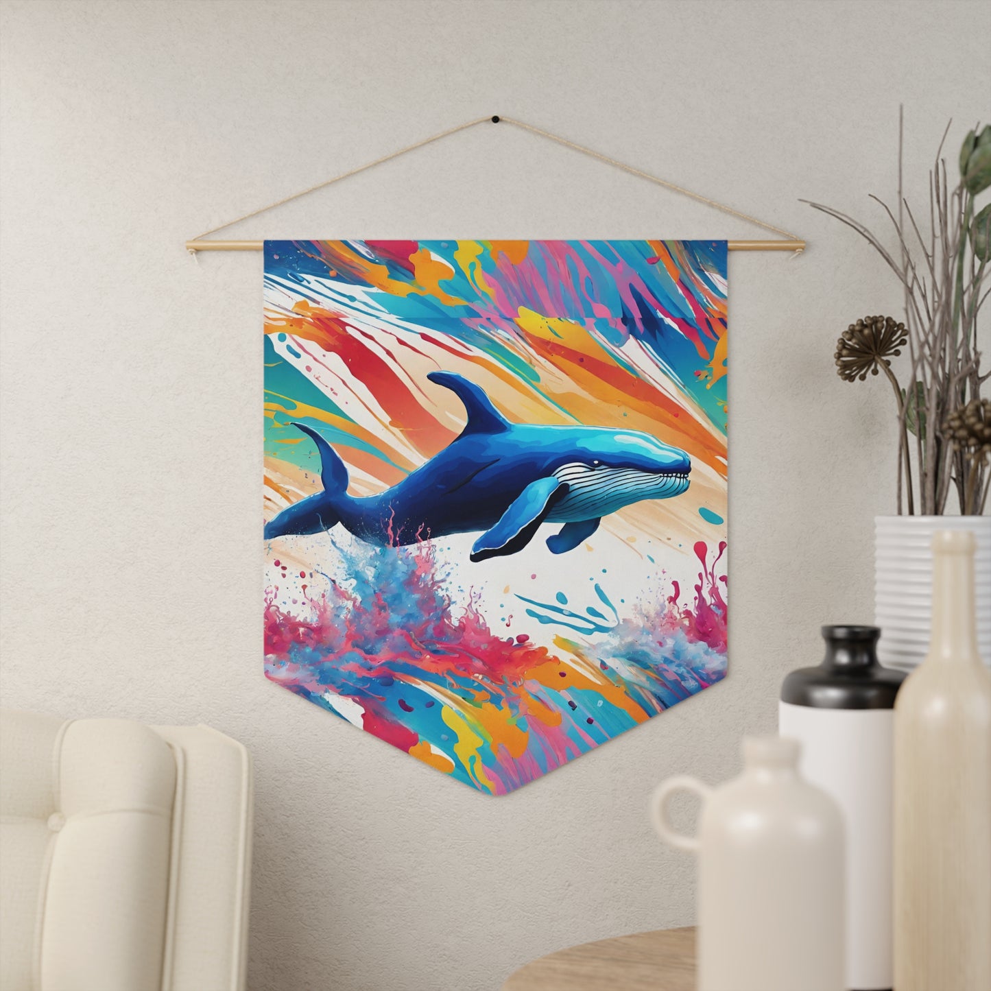 Whale Pennant wall art for home decor