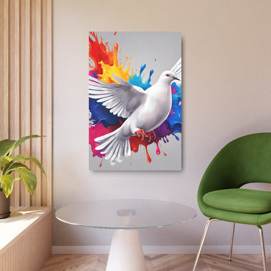 Colorful Dove Metal Wall Art Decor. Mounting tools included. Interior Design. Versatile Home Decor.