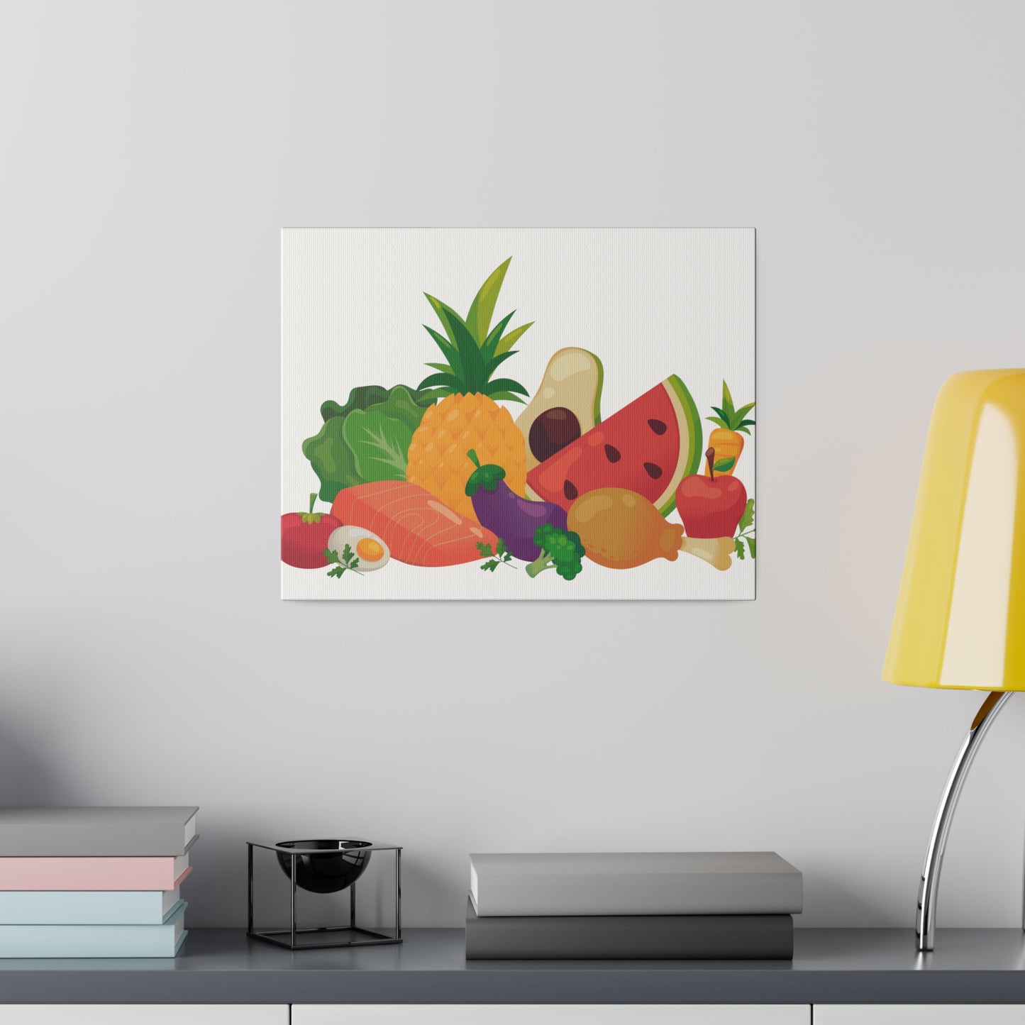 Fruits and Vegetables Kitchen Wall Art, Canvas, Stretched, 0.75"